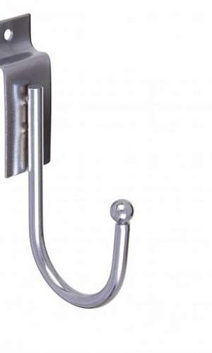 Gancho para painel canaletado cromado Gancho para painel canaletado cromado